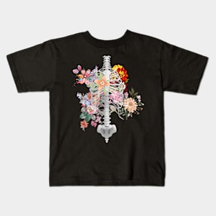 Ribcage and flowers Kids T-Shirt